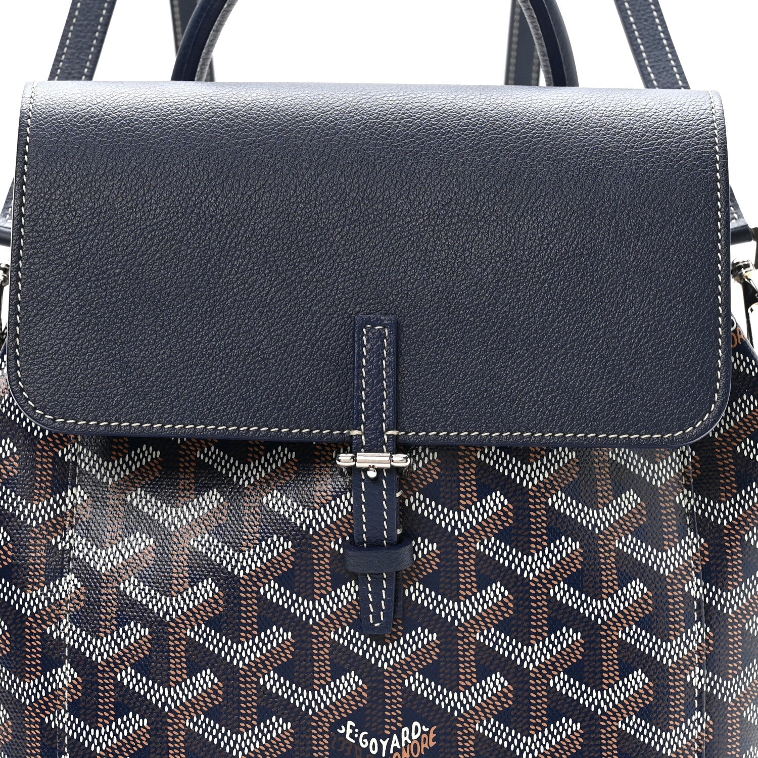 Goyardine Calfskin Mini Alpin Backpack Navy