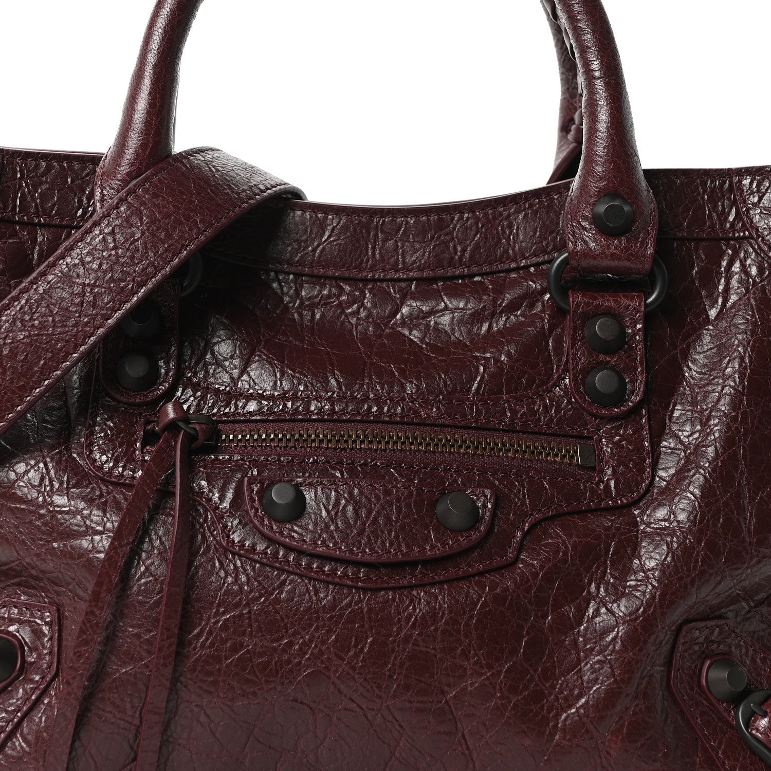 Agneau Arena Classic Hardware Small Le City Dark Burgundy