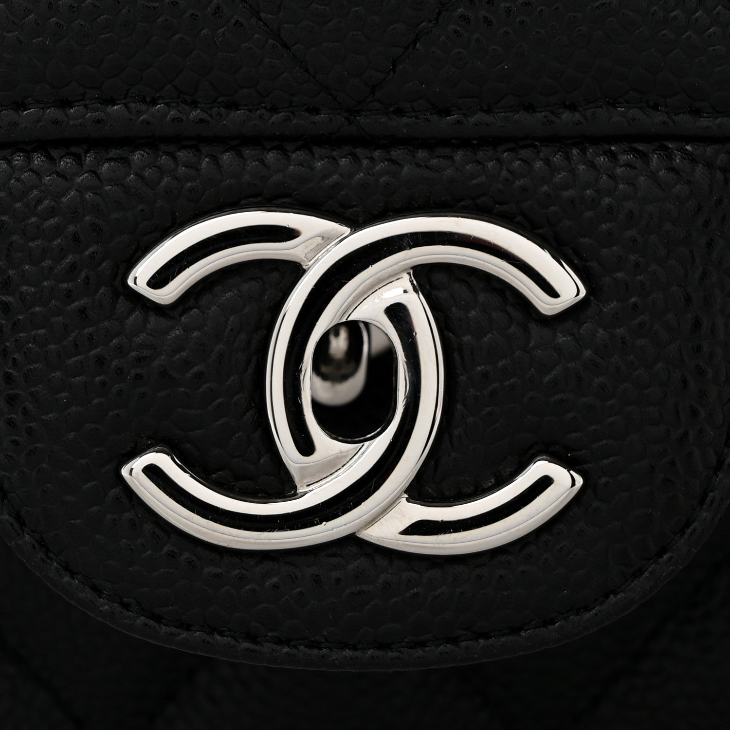 Caviar Quilted Maxi Double Flap Black
