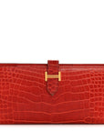 Shiny Alligator Bearn Wallet Geranium