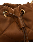 Re-Nylon Saffiano Stitched Re-Edition 1995 Chaine Drawstring Bucket Bag Brandy