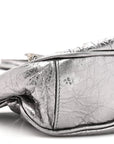 Metallic Agneau Arena Le Cagole Chain Shoulder Bag XS Silver