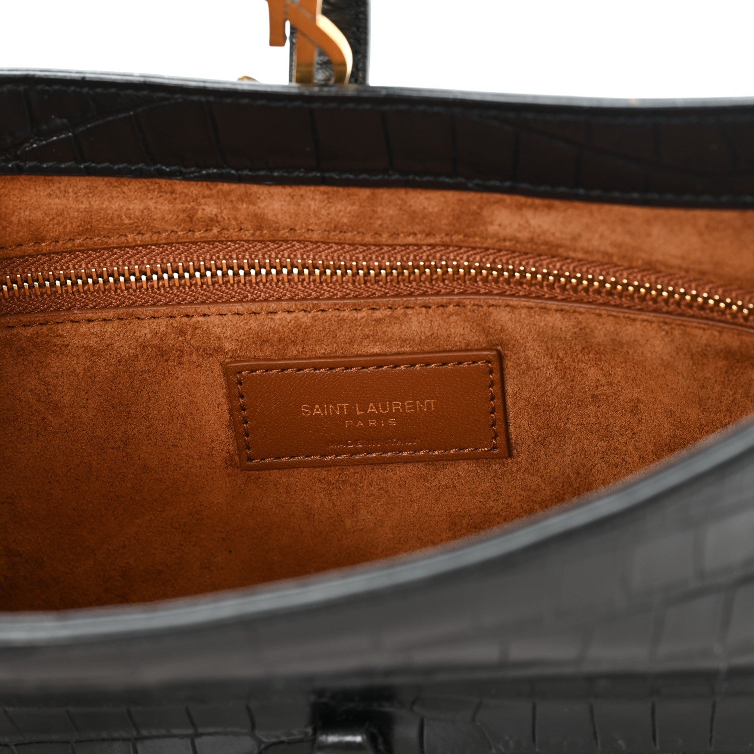 Calfskin Crocodile Embossed LE 5 A 7 Hobo Black