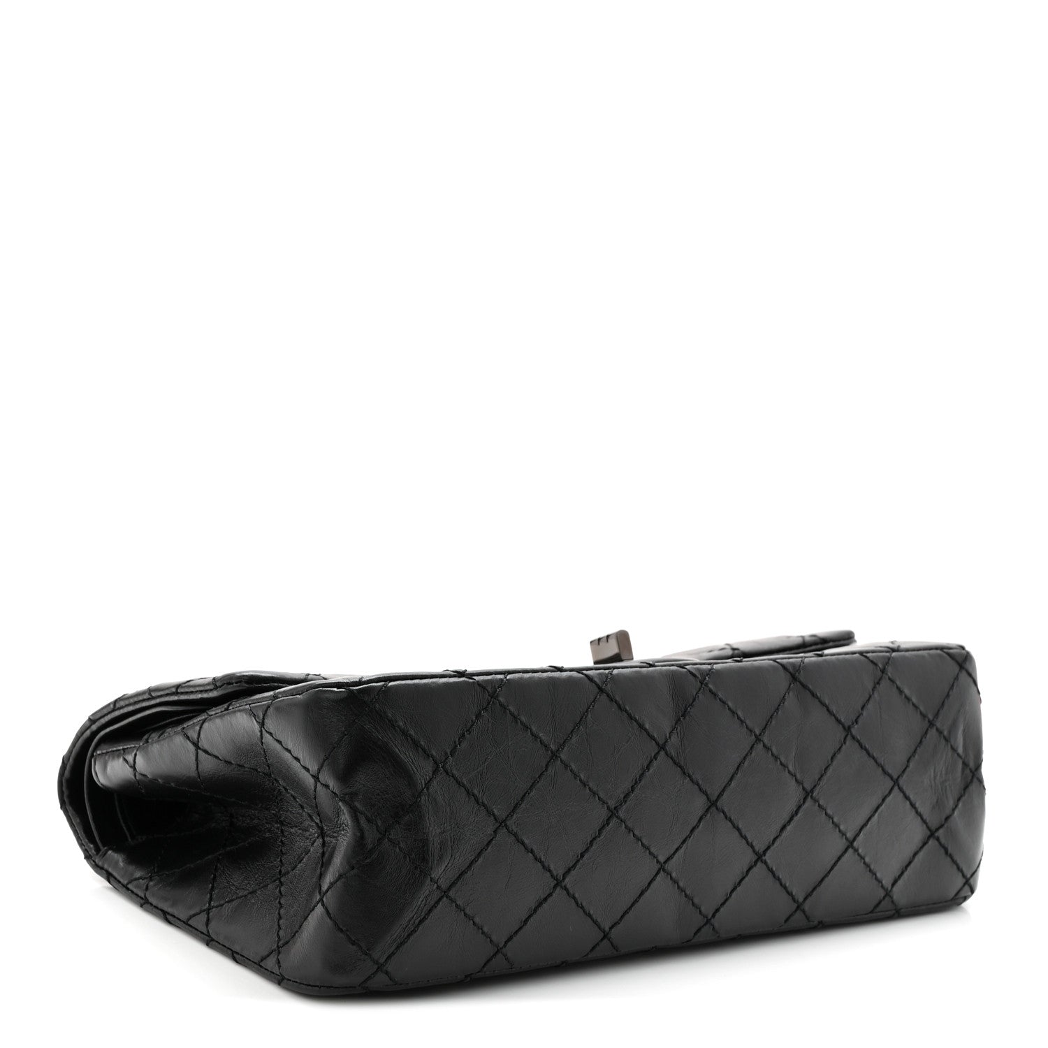 Aged Calfskin Quilted 2.55 Reissue 225 Flap So Black
