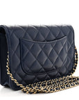 Caviar Quilted CC Turnlock Wallet On Chain WOC Navy Blue