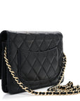 Lambskin Quilted Wallet On Chain WOC Black