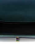 Iridescent Goatskin Quilted Medium Boy Flap Green