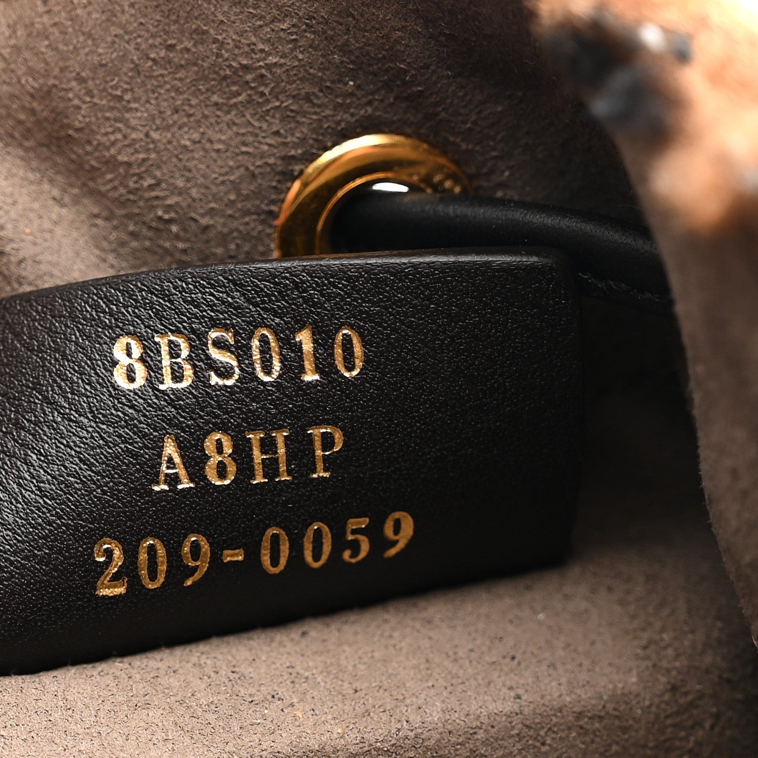 Shearling Vitello Dolce F is FNDI Macro FF 1974 Mini Mon Tresor Bucket Bag Tobacco Black