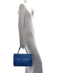 Nappa Intrecciato Medium Olimpia Shoulder Bag Blue