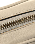 Textured Dollar Calfskin Web Mini Ophidia Shoulder Bag Mystic White
