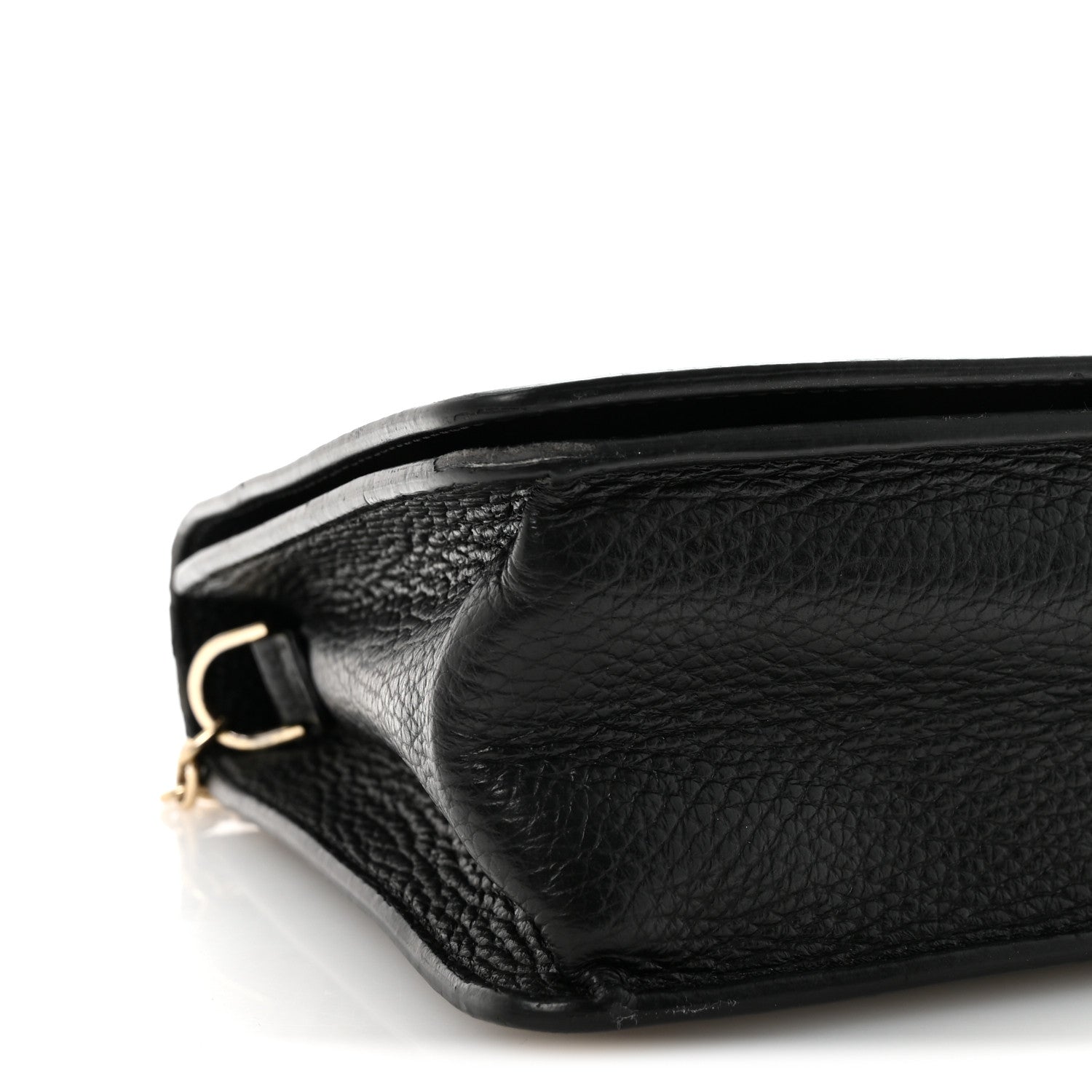 Grained Calfskin Embossed Medusa Flap Bag Black