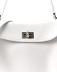 Natural Smooth Calfskin Mini Rodeo Top Handle Handbag Optic White