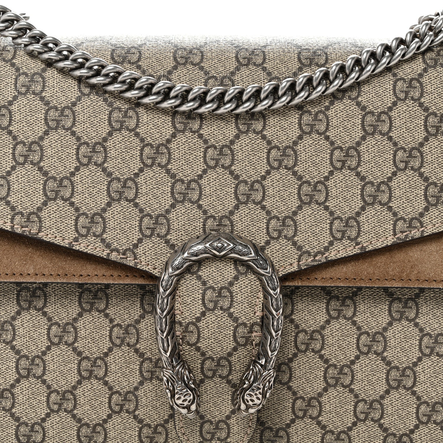GG Supreme Monogram Medium Dionysus Shoulder Bag Taupe