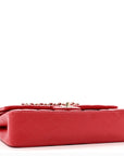 Caviar Quilted Medium Double Flap Red