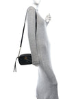 Calfskin Matelasse Mini GG Marmont Chain Shoulder Bag Black