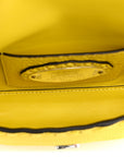 Cuoio Roma Sellerissima Nappa Sintetica Tape Stitch Mini Baguette Acid Yellow