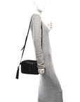 Calfskin Crocodile Embossed Monogram Lou Camera Bag Black