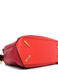 Calfskin Colorblock Medium Puzzle Bag Red