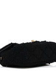 Tweed Quilted Mini Square Flap Black