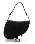 Grained Calfskin Saddle Bag Black