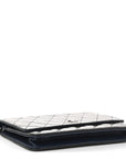 Patent Quilted Wallet On Chain WOC Navy Blue