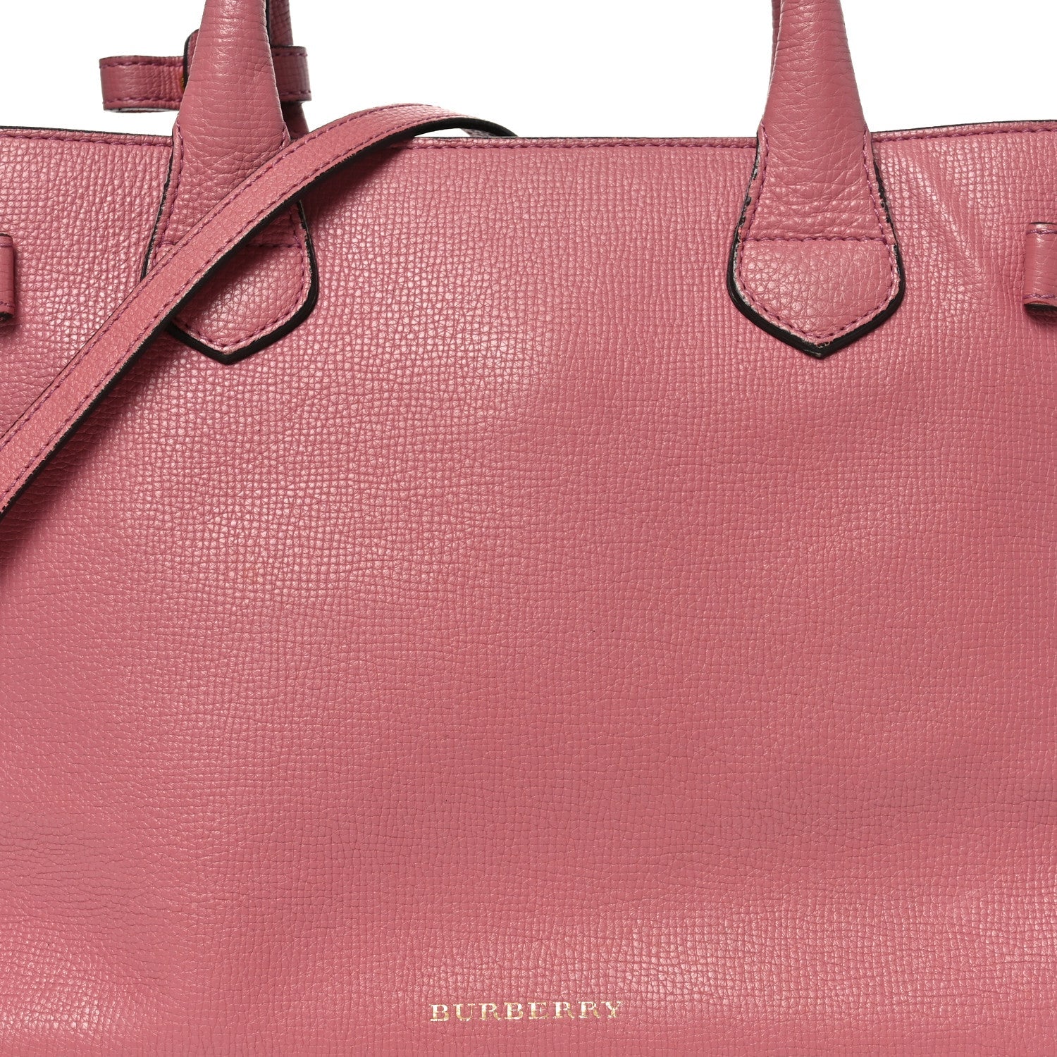 Grainy Calfskin House Check Medium Banner Tote Mauve Pink