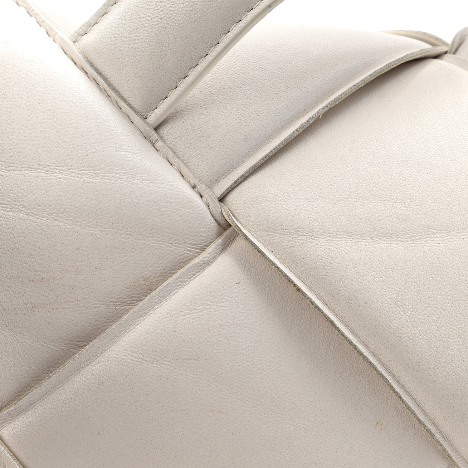 Nappa Intreccio Padded Top Handle Shoulder Bag White