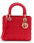 Lambskin Cannage Medium Lady D1OR Red
