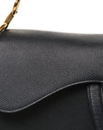 Grained Calfskin Saddle Bag Black