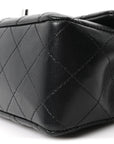 Lambskin Quilted Mini Rectangular Flap Black