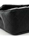 Lambskin Quilted Mini Rectangular Flap Black