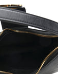 Smooth Calfskin Medium Strap Ava Triomphe Shoulder Bag Black