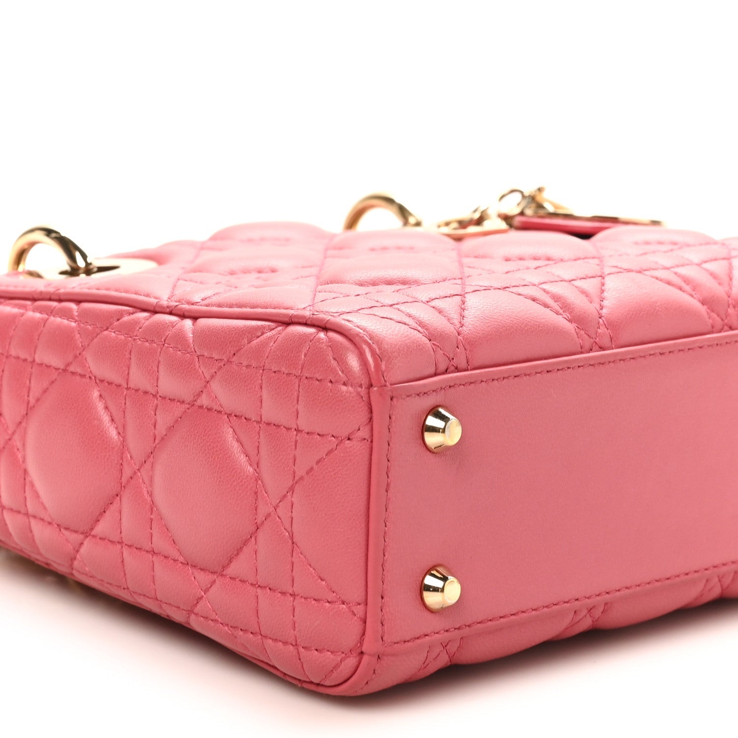 Lambskin Cannage Mini Lady D1OR Pink