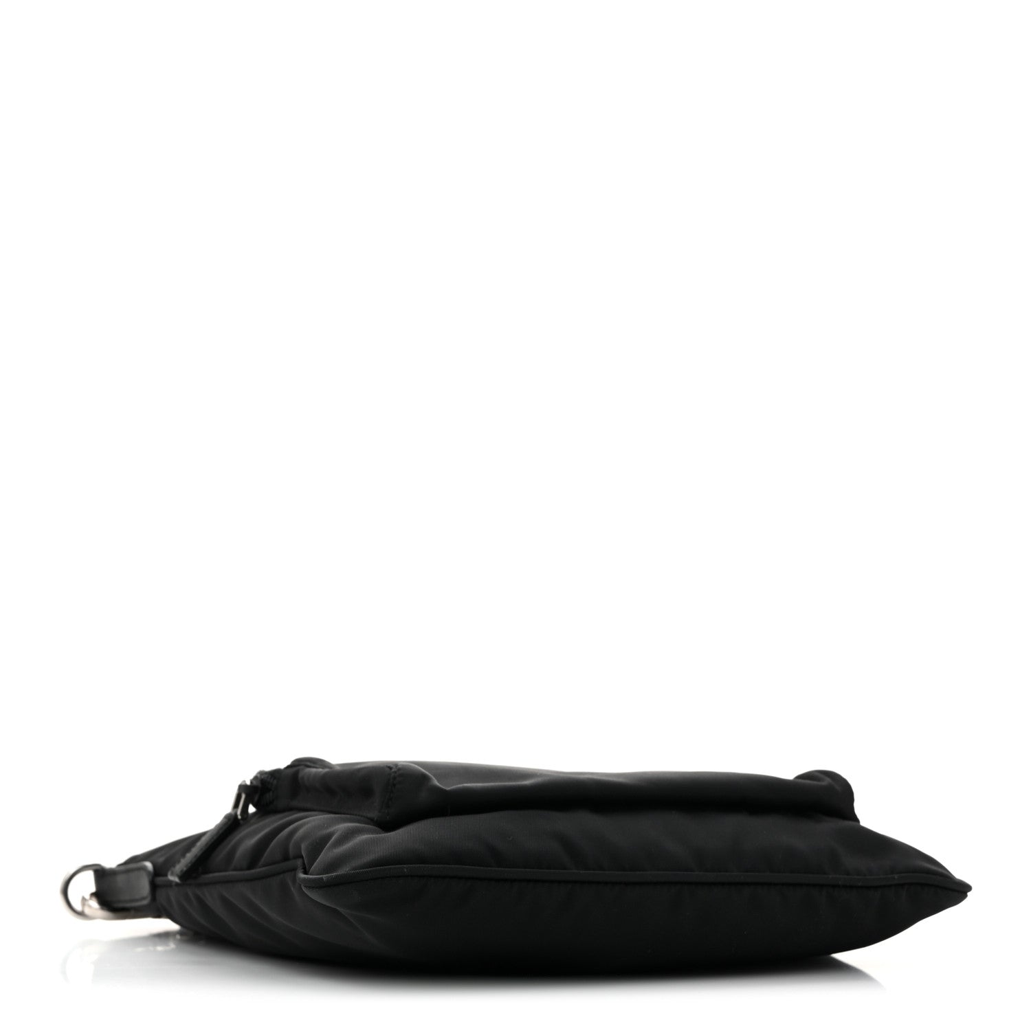 Tessuto Nylon Saffiano Flat Messenger Bag Black