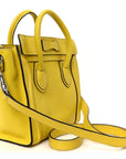 Drummed Calfskin Nano Luggage Citron