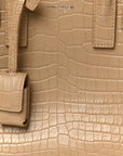 Calfskin Crocodile Embossed Nano Sac De Jour Brown
