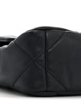 Goatskin Quilted Medium CHNL 19 Flap Navy Blue