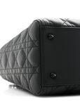 Ultra Matte Calfskin Cannage Medium Lady D1OR Black