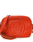 Pebbled Calfskin Small Soho Disco Bag Sun Orange