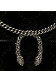 Velvet Skipper Crystal GG Monogram Super Mini Dionysus Shoulder Bag Black