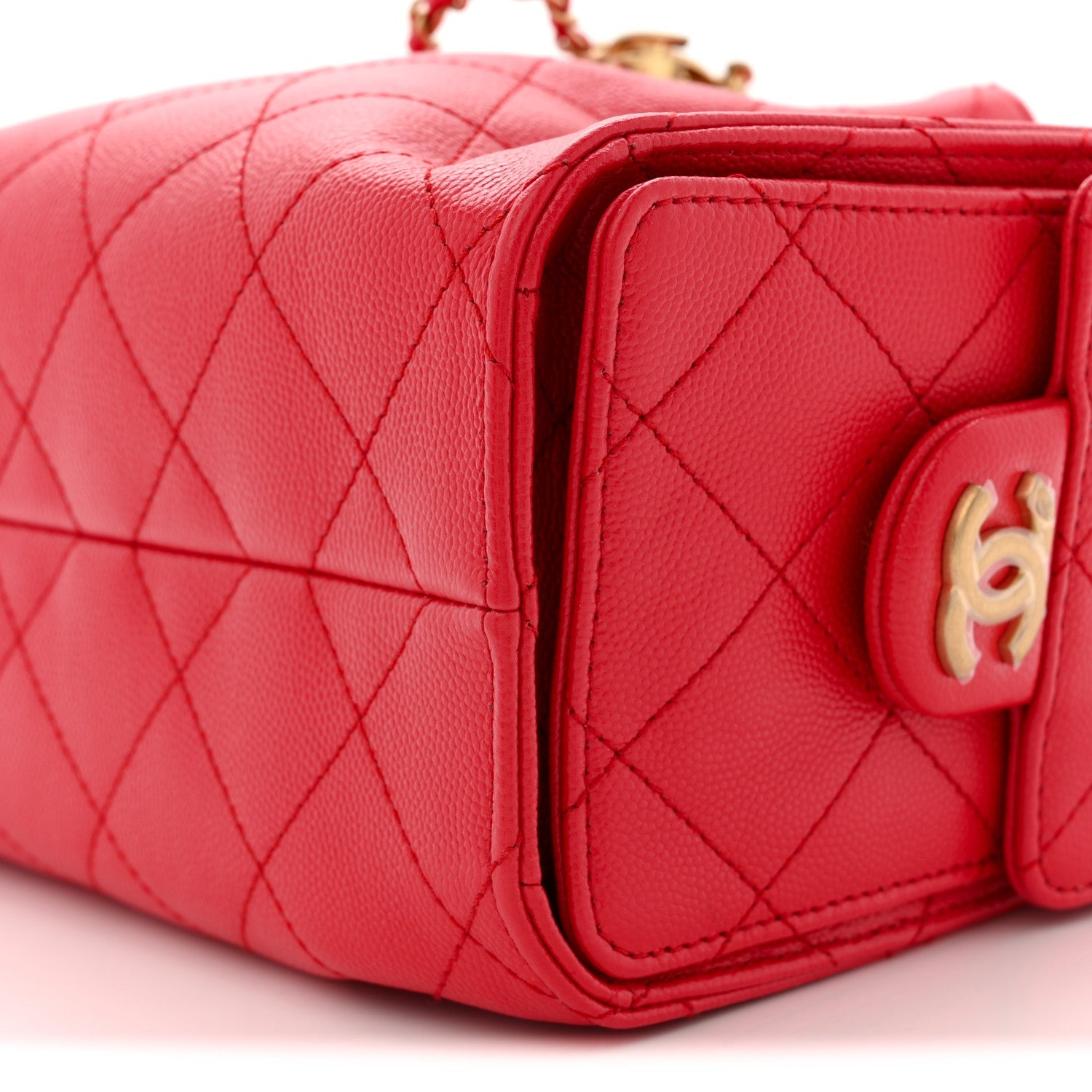 Caviar Quilted Mini CHNL 25 Handbag Red