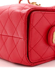 Caviar Quilted Mini CHNL 25 Handbag Red