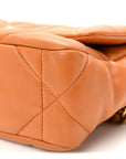 Lambskin Quilted Medium CHNL 19 Flap Light Brown