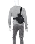 Oblique Mens Saddle Bag Black