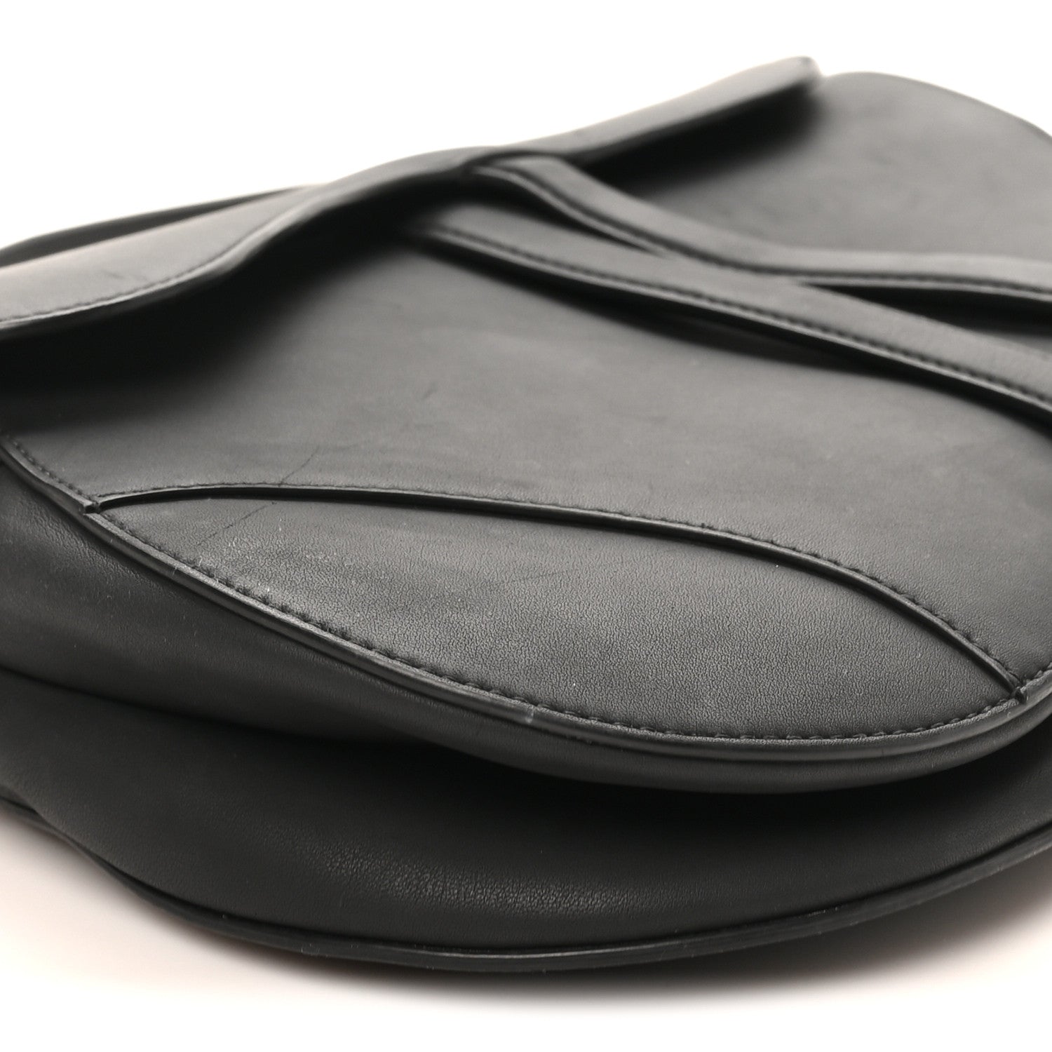 Ultra Matte Calfskin Saddle Bag Black