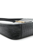 Calfskin Crocodile Embossed LE 5 A 7 Hobo Black