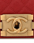 Caviar Quilted Medium Boy Flap Red