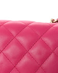 Lambskin Quilted Mini Square Flap Pink