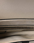 Grained Calfskin Saddle Bag White