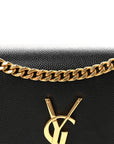 Calfskin Crocodile Embossed Small Classic Monogram Kate Tassel Satchel Black